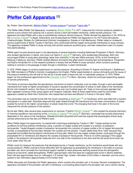 Pfeffer Cell Apparatus [1]