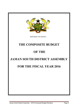 The Composite Budget of the Jaman South District Assembly for the Fiscal