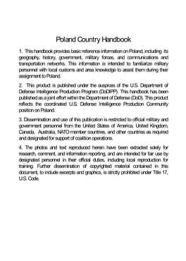 Poland Country Handbook