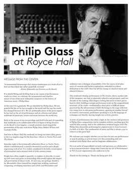 Philip Glass at Royce Hall