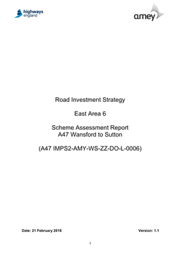 Road Investment Strategy East Area 6 Scheme Assessment Report