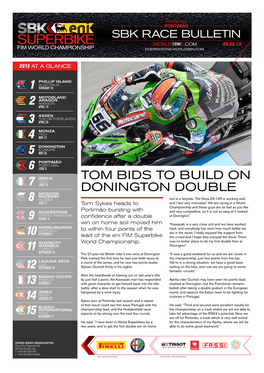 Tom Bids to Build on Donington Double