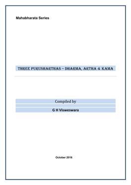 Three Purusharthas – Dharma, Artha & Kama