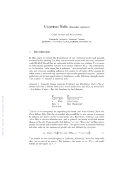 Universal Nulls (Extended Abstract)