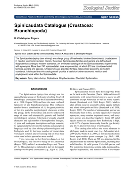 Spinicaudata Catalogus (Crustacea: Branchiopoda)
