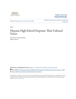 Hispanic High School Dropouts: Their Unheard Voices