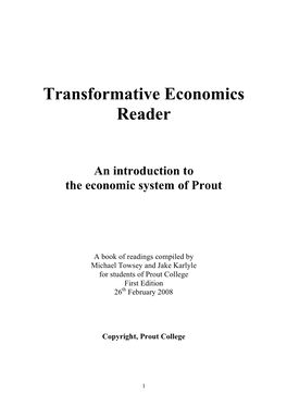 Transformative Economics Reader