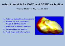 Asteroid Models for PACS and SPIRE Calibration