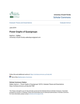 Power Graphs of Quasigroups