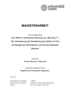 Magisterarbeit Messner Tamara