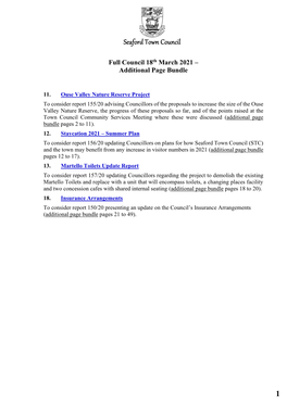 Full Council 18Th March 2021 – Additional Page Bundle