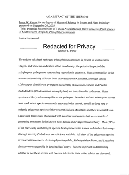 Redacted for Privacy Jennifer L