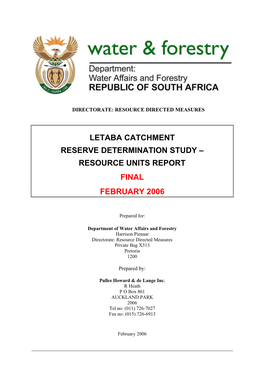 Resource Units Report Final February 2006