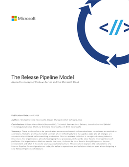 The Release Pipeline Model Applied to Managing Windows Server and the Microsoft Cloud