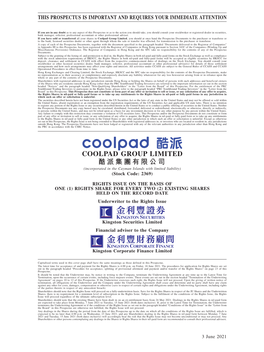 COOLPAD GROUP LIMITED 酷派集團有限公司 (Incorporated in the Cayman Islands with Limited Liability) (Stock Code: 2369)