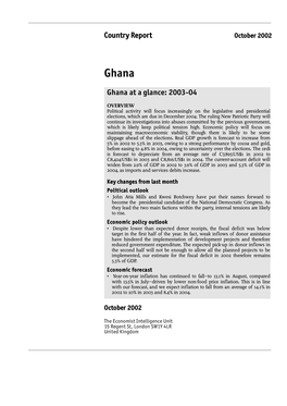 Country Report Ghana at a Glance