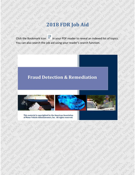 2018 FDR Job Aid