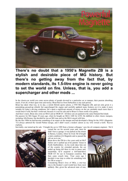 There's No Doubt That a 1950'S Magnette ZB Is a Stylish And