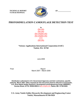 Photosimulation Camouflage Detection Test