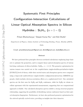 Systematic First Principles Configuration-Interaction