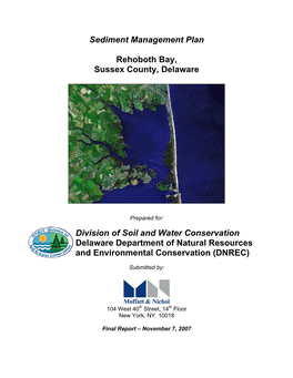 Rehoboth Bay Sediment Management Plan