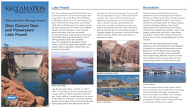 Glen Canyon Dam and Powerplant Brochure