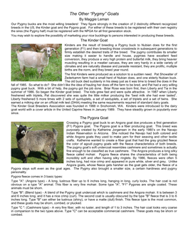 The Other Pygmy Goats, Kinders and Pygoras
