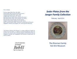 Seder Plates from the Janger Family Collection