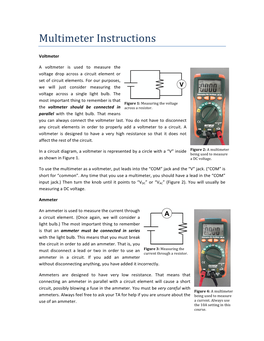 Multimeter Instructions