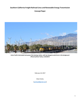 Southern California Freight Railroad Lines and Renewable Energy Transmission Concept Paper