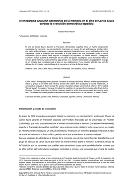 El Eneagrama Sauriano: Geometrías De La Memoria En El Cine De Carlos Saura Durante La Transición Democrática Española