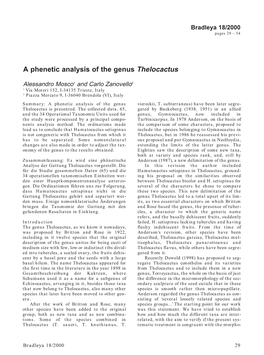 A Phenetic Analysis of the Genus Thelocactus