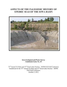 Aspects of the Paleozoic History of Epeiric Seas of the Iowa Basin