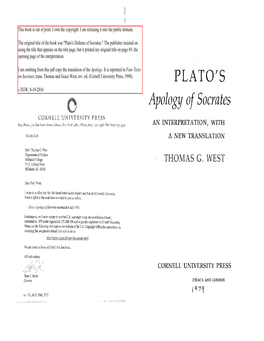 Plato's Apology of Socrates