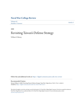 Revisiting Taiwan's Defense Strategy