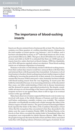 The Importance of Blood-Sucking Insects