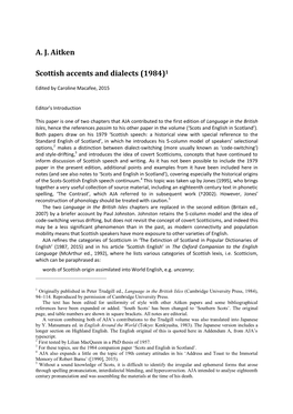 AJ Aitken Scottish Accents and Dialects