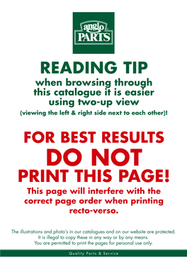 PRINT THIS PAGE! This Page Will Interfere with the Correct Page Order When Printing Recto-Verso