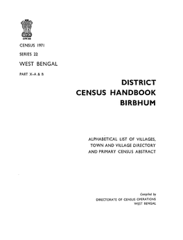 Alphabetical List of Villages, Town and Village Directory and Primary Census Abstract