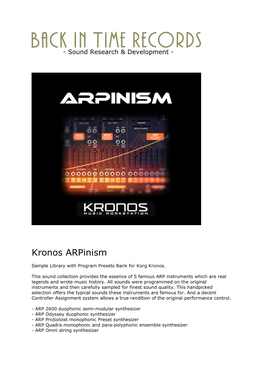 Kronos Arpinism Content