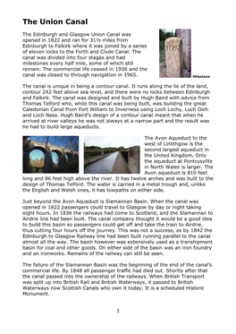 History of the Union Canal