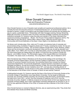 Silver Donald Cameron: the Green Interview