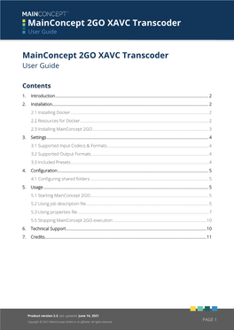 Mainconcept 2GO XAVC Transcoder