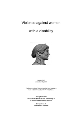 Violence Against Women with a Disability P 2 January 2008 Preface