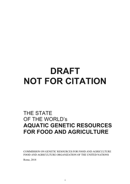 Draft Report on the State of the World's Aquatic Genetic Resources