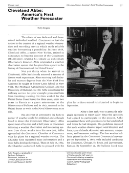 Cleveland Abbe: America's First Weather Forescaster 37 Cleveland Abbe: America's First Weather Forecaster