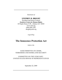 The Innocence Protection Act