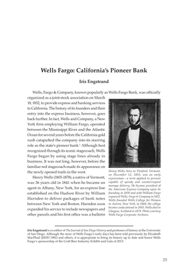 Wells Fargo: California's Pioneer Bank