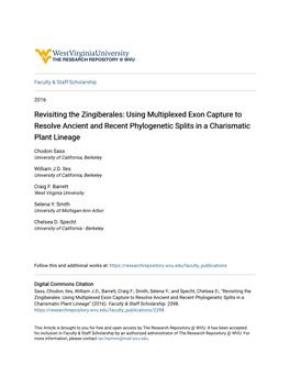 Revisiting the Zingiberales: Using Multiplexed Exon Capture to Resolve Ancient and Recent Phylogenetic Splits in a Charismatic Plant Lineage