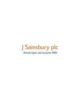 J Sainsbury Plc Annual Report and Accounts 1998
